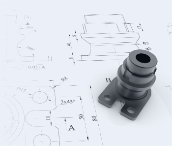 a CAD file drawing of a custom plastic part